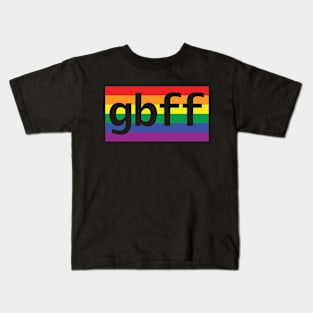 Gay BFF Pride Rainbow Typography Kids T-Shirt